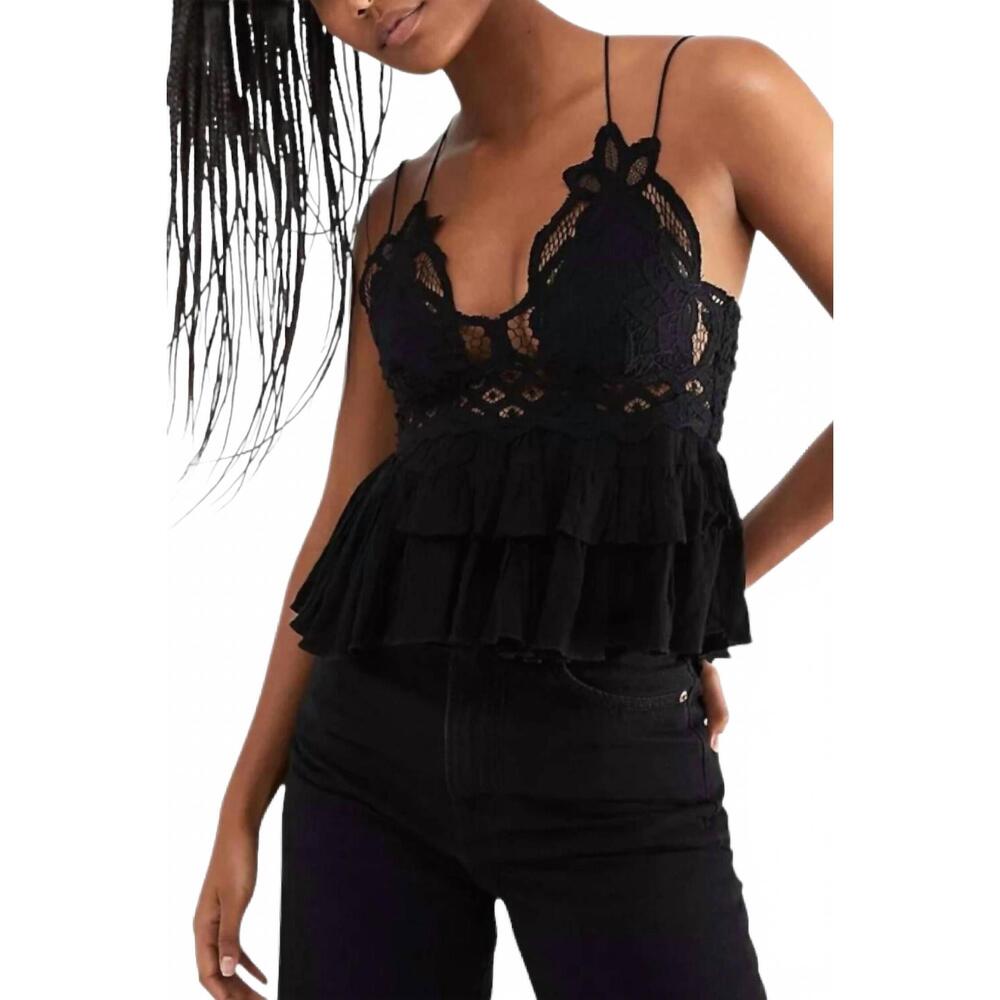 NEW FREE PEOPLE adella cami top in black